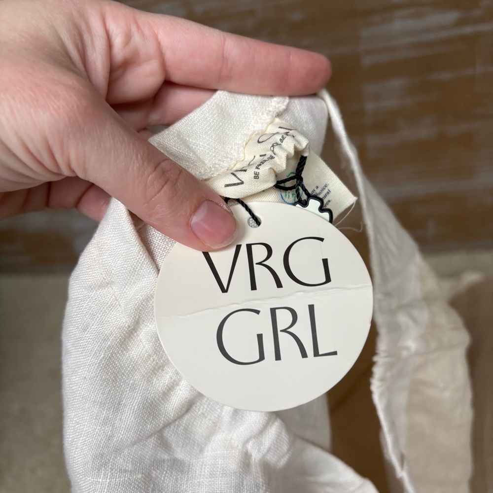 VRG Girl NWT Valencia Bias Cut 100% Linen Maxi Skirt Minimalist Neutral Womens 6 - Picture 5 of 7
